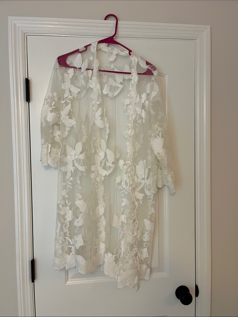 Sheer White Floral Lace Duster